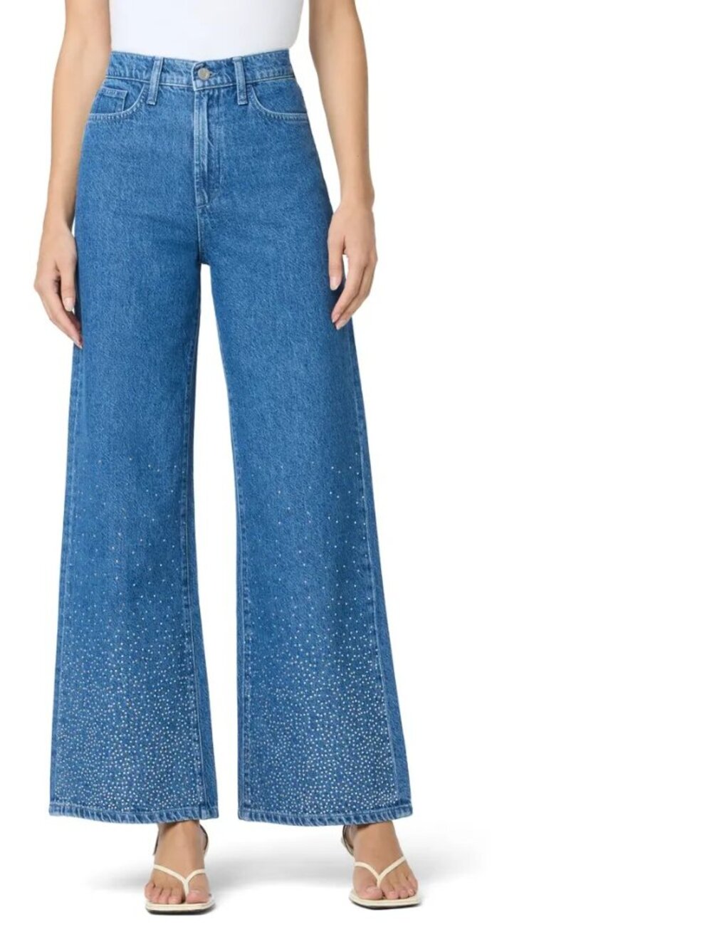 Joe’s Jeans Crystal Embellished High Waist Wide Leg Jeans 29 NWT